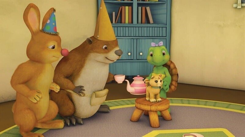Franklin und seine Freunde finden am Ende mit ihren Supersucherfähigkeiten Harriets Kuscheltier. – Bild: KiKA/​Nelvana Limited/​Infinite Frameworks Pte Ltd.