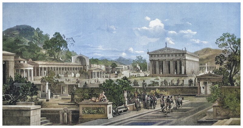 Der Tempel des Jupiter Optimus Maximus, auch Tempel des Jupiter Capitolinus genannt, war der wichtigste Tempel im antiken Rom und befand sich auf dem Kapitolshügel. – Bild: History /​ mikroman6