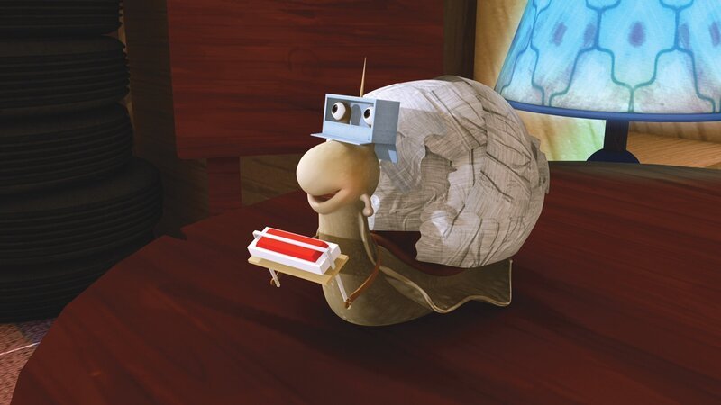 Franklin und seine Freunde spielen, dass sie mit einem Raumschiff ins Weltall fliegen. – Bild: KiKA/​Nelvana Limited/​Infinite Frameworks Pte Ltd.