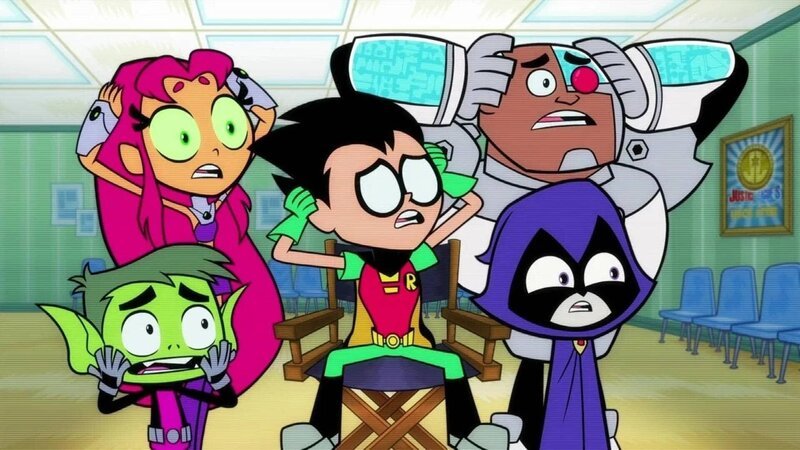 L-R: Starfire, Beast Boy, Robin, Cyborg, and Raven. – Bild: The Movie Database