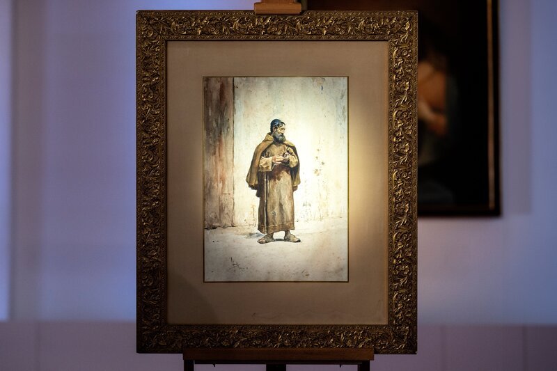 Ein römischer Bettelmönch von Rafael Senet Perez meisterlich gemalt. – Bild: Ralf Wilschewski /​ BR
