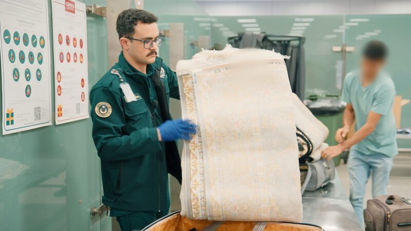 Paris passenger caught with expensive figurines, Iranian rugs checked, Ambarlı transit cargo searched. – Bild: Warner Bros. Discovery