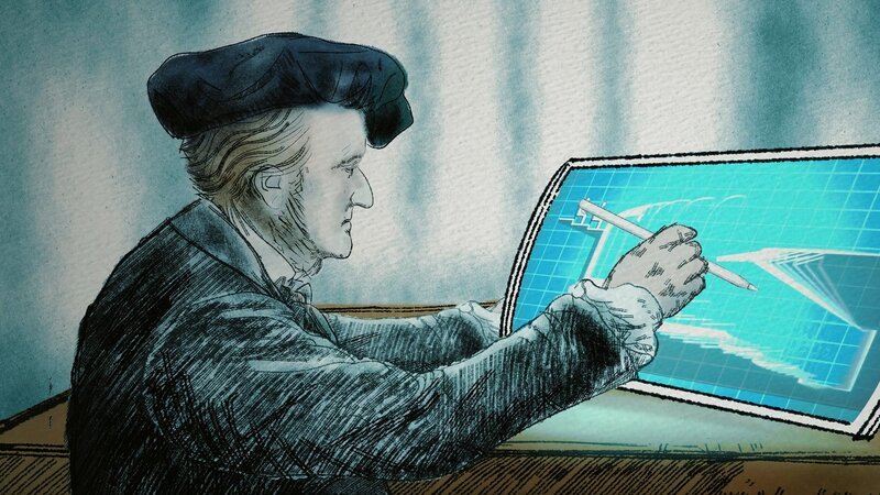 Wagner mit Tablet? Mit seinen Visionen war Wagner seiner Zeit weit voraus. – Bild: SRF/​Accentus Music/​Luc Perez