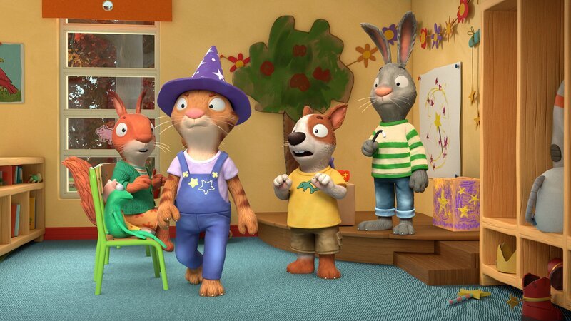 Frankie hat keine Lust mehr auf die Zaubervorstellung. Zac hatte ihre Tricks dem Publikum verraten. – Bild: ZDF und (c) Magic Light Pictures LTD 2023.