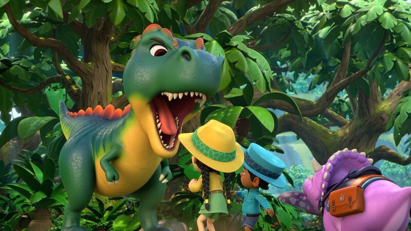 v.li.: T-Rex, Min, Miguel, Tango – Bild: DINO RANCH IA PRODUCTIONS INC /​ for show promotional use only