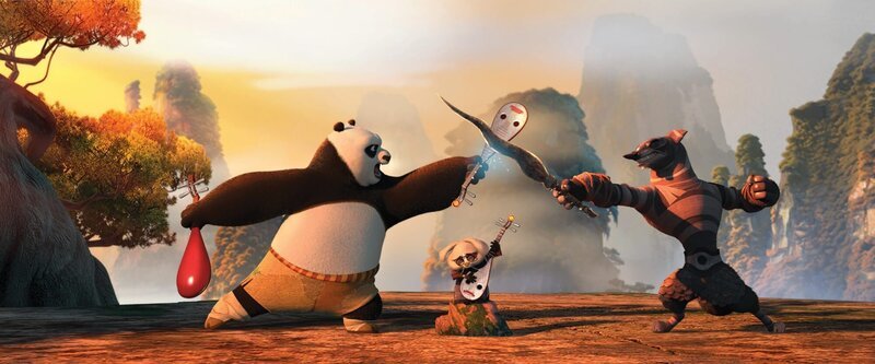 Po (l.). – Bild: KUNG FU PANDA 2 /​ DreamWorks Animation LLC /​ MKNS