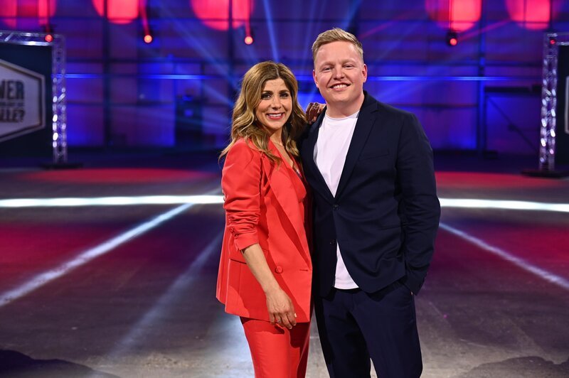 Panagiota Petridou (l.); Florian „Schmiso“ Schmidt-Sommerfeld (r.) – Bild: SAT.1 /​ Julia Feldhagen