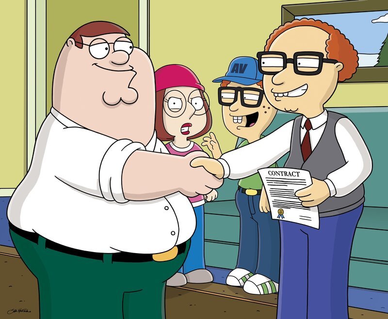 (v.l.n.r.) Peter Griffin; Meg Griffin; Neil Goldman; Mort Goldman – Bild: Fox and its related entities