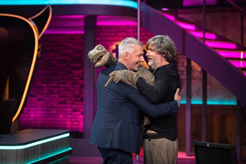 Sebastian Pufpaff (l.); Die Echse (r.) – Bild: Joyn /​ Steffen Z. Wolff