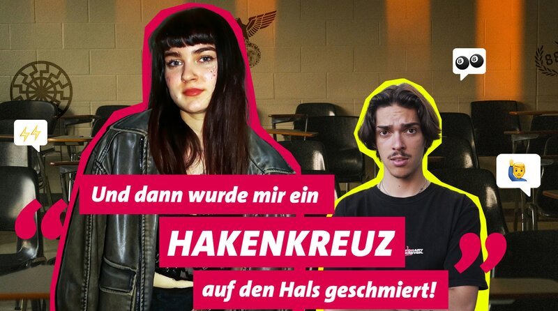 Musikerin Curcuma und POV-Host Valentin reden über Rassismus im Klassenraum. – Bild: WDR/​We are Era