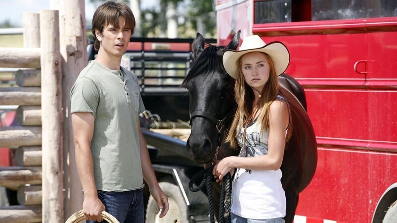 Ty (Graham Wardle) und Amy (Amber Marshall) (v.l.) kümmern sich um Hengst Spartan – Bild: RTL