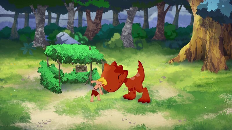 Tib will seinen Freund nicht verlassen. Er versteckt sich mit Tumtum im Wald und baut sich ein eigenes Lager. – Bild: KiKA/​hr/​TF1/​GO-N Productions