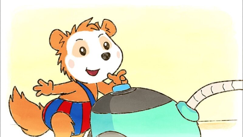 Die Wischarbeit übernimmt der Popoexpress und der Staubsauger wird wie von Geisterhand immer wieder ausgeschaltet. – Bild: WDR/​JEP ANIMATION