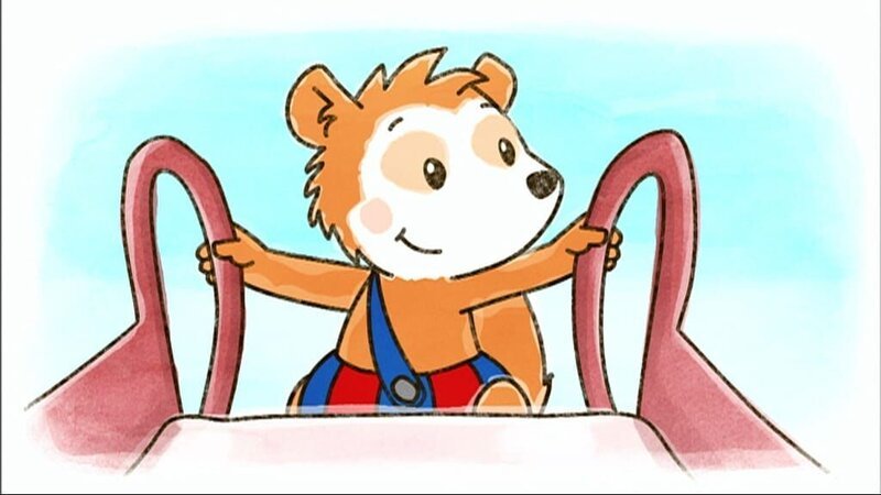 Bobo will gleich die Rutsche ausprobieren. – Bild: WDR/​JEP ANIMATION