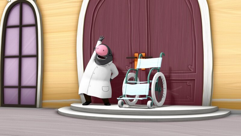Doktor Maulwurf ist erleichtert, dass er einem Unfall knapp entkommen ist. – Bild: NDR/​Autour de Minuit Productions/​France Télvisions/​Borderline Films