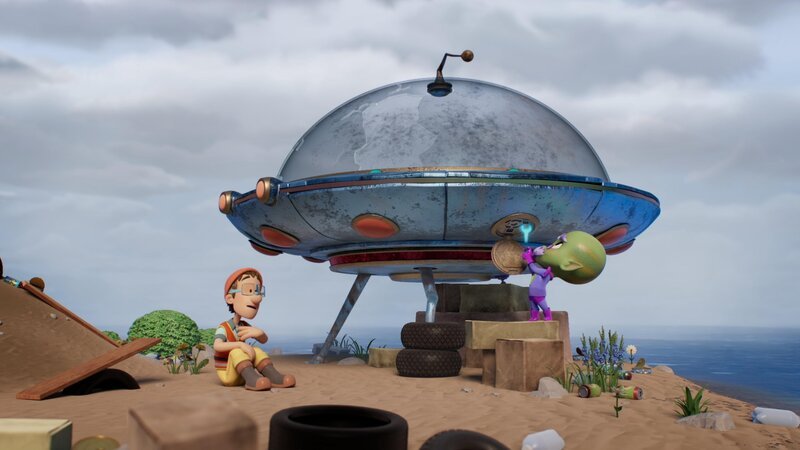 v.li.: Cap’n Turbot, Alien-Opa – Bild: Paramount