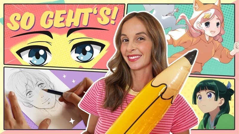 Soraya findet heraus, was Mangas so besonders macht. Dafür trifft sie Zeichenprofis und erfährt, wie die coolen Geschichten und Bilder entstehen! – Bild: KiKA/​psychoche/​Fleis Geheimnis: Carlsen Manga!, Inga Steinmetz/​Die Tagebücher der Apothekerin: Natsu Hyūga, イマジカインフォス
