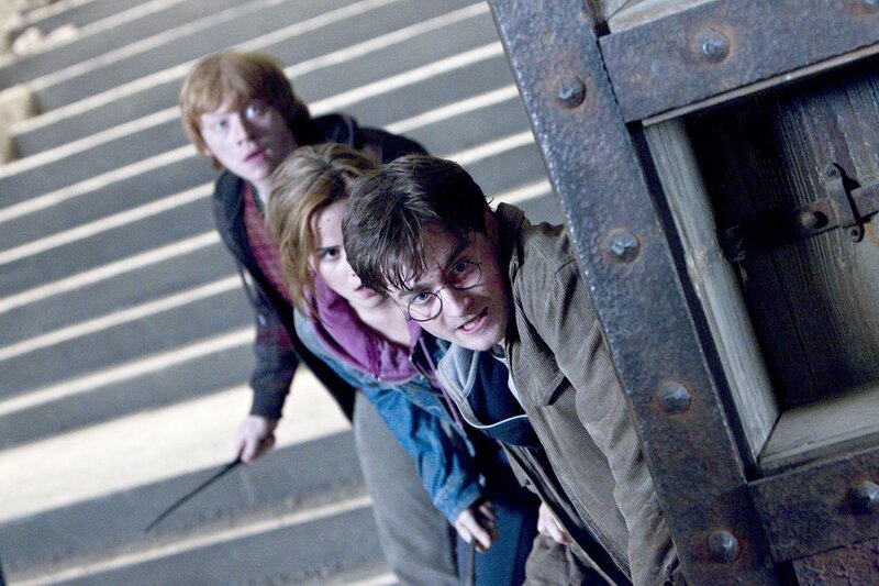 (v. li.): Rupert Grint (Ron Weasley), Emma Watson (Hermine Granger), Daniel Radcliffe (Harry Potter). – Bild: ORF 1