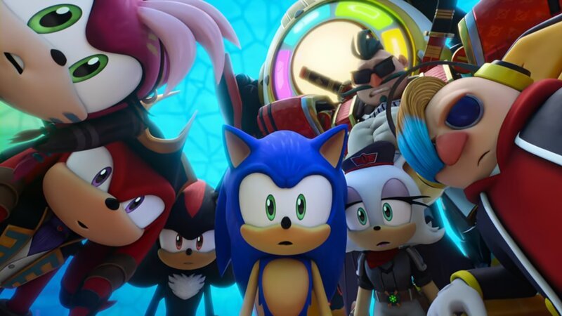 v.li.: Thorn Rose, Knuckles the Dread, Shadow, Sonic, Rebel Rouge, Dr. Deep, Dr. Don’t – Bild: Paramount