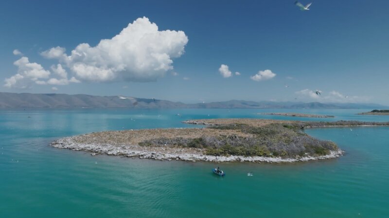 Die Möweninsel ist ein geschütztes Biotop für die endemische Armeniermöwe. – Bild: 3sat