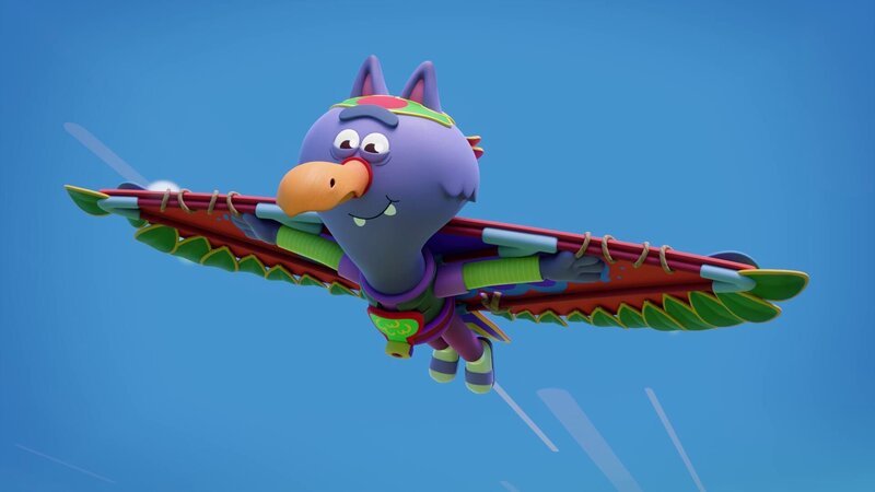 Aus größerer Entfernung sieht Wilf tatsächlich wie ein Kwock-Kwock-Vogel aus. – Bild: ZDF/​XILAM ANIMATION/​CUBE CREATIVE PRODUCTIONS/​HORTA PRODUCTIONS