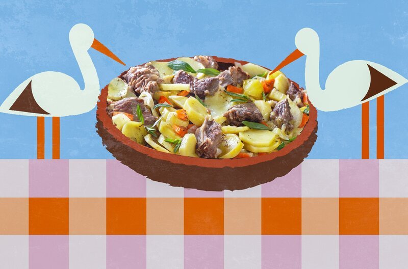 Drei Fleischsorten und eine elsässische Tonterrine: Baeckeoffe – Bild: Elephant Doc