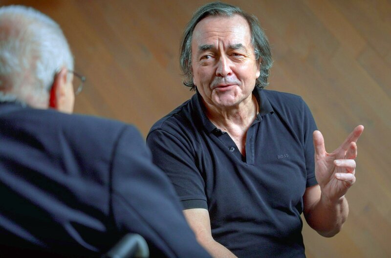 Der Pianist Pierre-Laurent Aimard (re.) im Gespräch mit dem Komponisten György Kurtág (li.) – Bild: SWR