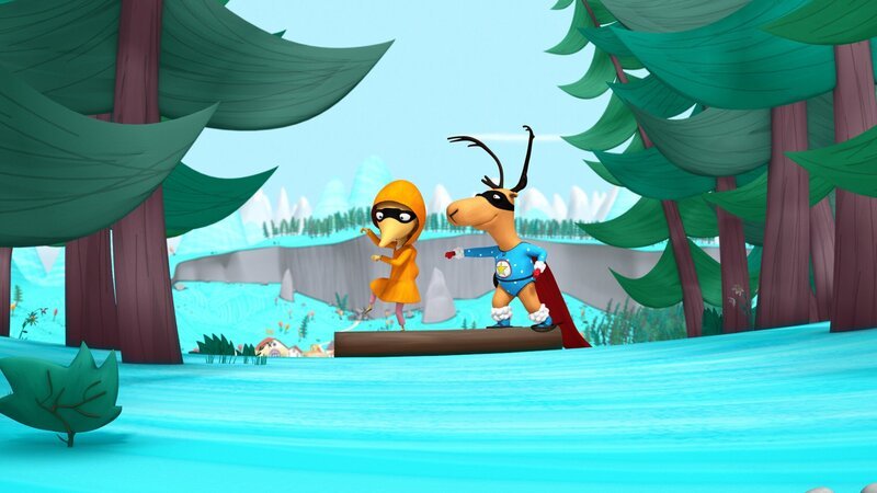 Gina und Super-Edgar machen zusammen Kungfu. – Bild: NDR/​Autour de Minuit Productions/​France Télévisions/​Borderline Films