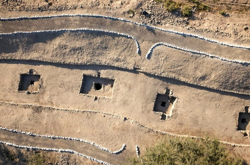 Dank unterirdischer Wasserkanäle und Bewässerungssysteme, die „Puquios“ genannt werden, finden sich in der Nazca-Wüste in Peru immer wieder kleine grüne Inseln. – Bild: TSVP