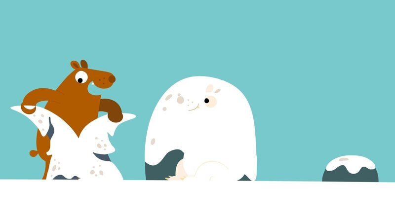 Der Braunbär sucht den Eisbären. – Bild: KiKA/​SWR/​Julia Ocker