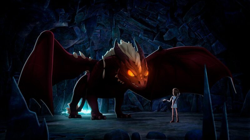 Arthur und die Freunde der Tafelrunde, „Das Feuer der Anderen Welt“: Mordred will mit Hilfe des Feuers der Anderen Welt endlich Camelot erobern. Um in diese andere Welt zu gelangen, muss er ein geheimes magisches Portal benutzen. Tatsächlich befindet sich ein solches ausgerechnet am Sitz der Tafelrunde. Mordred greift zu einer List. – Bild: SWR/​Blue Spirit Productions/​Télé