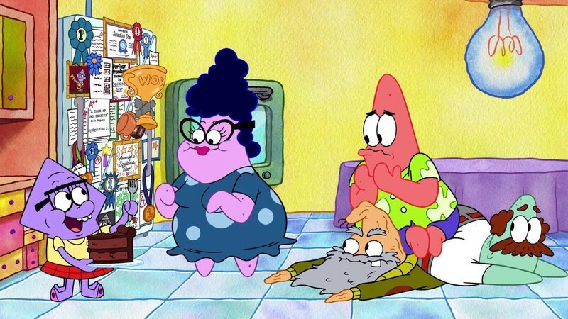 v.li.: Squidina, Bunny, GrandPat, Patrick, Cecil – Bild: The Movie Database
