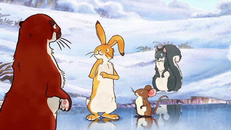 Der kleine braune Hase und seine Freunde vertreiben sich den Tag mit Eislaufen auf dem zugefrorenen See. – Bild: KiKA/​SLR Productions Australia Pty.Ltd./​Scrawl Studios Pte Ltd./​hr/​ARD