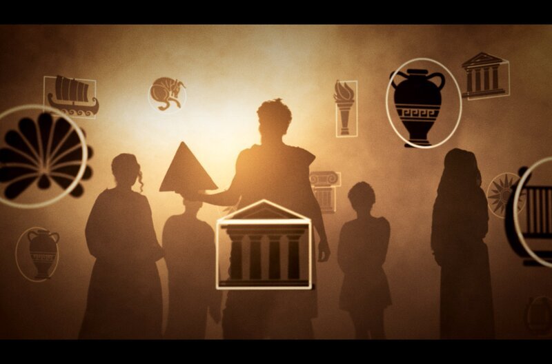 In der griechischen Antike gibt es zahlreiche Gelehrte und Philosophen. Beinahe zur selben Zeit, als Thales die Höhe der Cheops-Pyramide berechnet, bringt ein anderer griechischer Gelehrter die Wissenschaft bedeutend voran: Pythagoras von Samos. – Bild: Mad Films