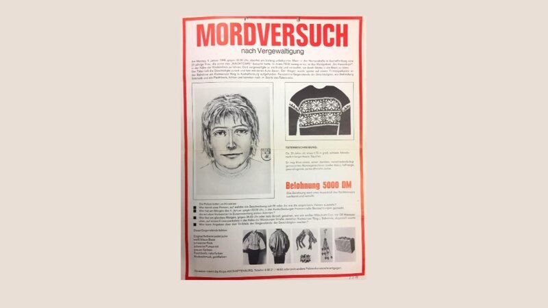 Obwohl 1988 eine präzise Personenbeschreibung vorlag und über die Presse und mit 3.000 Fahndungsplakaten nach dem Täter gesucht wurde, konnte er zunächst nicht gefasst werden. – Bild: ZDF