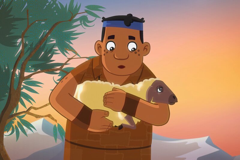Luigi nimmt das übrig gebliebene Lämmchen an sich. – Bild: MDR/​MotionWorks/​Marco Polo Prod.