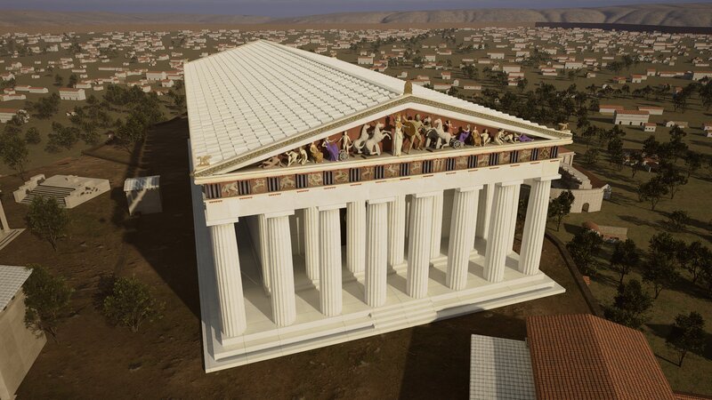 Luftaufnahme des Parthenon in seiner Blütezeit. – Bild: Windfall Films Ltd