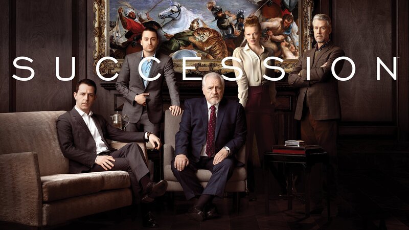 In the back, L-R: Roman Roy (Kieran Culkin), Shiv Roy (Sarah Snook), Connor Roy (Alan Ruck) L-R: Kendall Roy (Jeremy Strong), Logan Roy (Brian Cox) – Bild: HBO