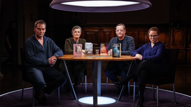 Von links: Simon Strauß, Iris Radisch, Matthias Brandt und Thea Dorn – Bild: ZDF