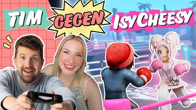 Tim tritt gegen die YouTuberin IsyCheesy an und lernt beim gemeinsamen Zocken jede Menge über die Spieleplattform. – Bild: KiKA/​Roblox Corporation