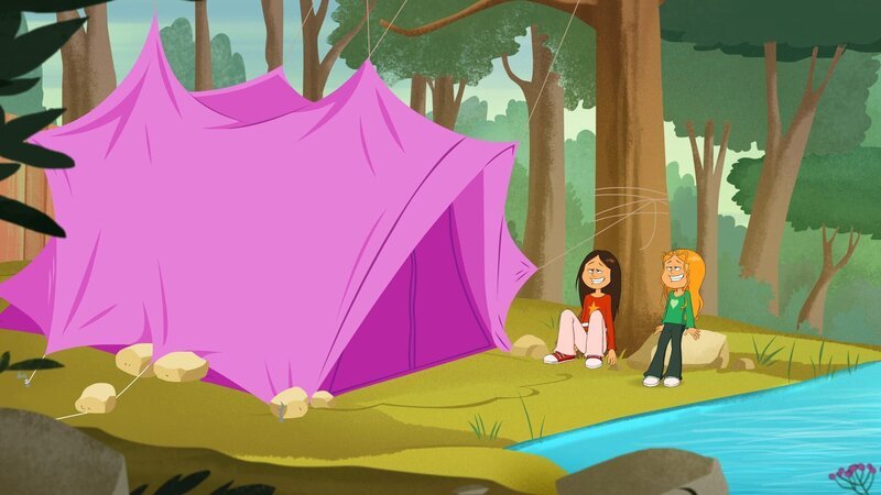 Endlich steht das Zelt wieder! Marine und Wendy sind geschafft. – Bild: NDR/​Bamboo Production/​Samka Productions