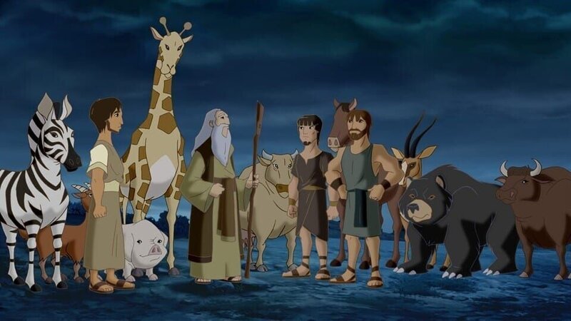 Noah (Mi.) will alle Tiere in Sicherheit bringen. – Bild: KiKA/​Cross Media/​Beta/​Trickompany/​KiKA Bildredaktion
