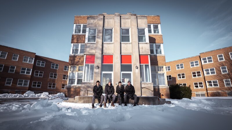 Dakota Laden, Tanner Wiseman, Chelsea Ladena and Alex Schroeder at Sheboygan County Asylum, as seen on Travel Channel’s Destination Fear. – Bild: Discovery communications