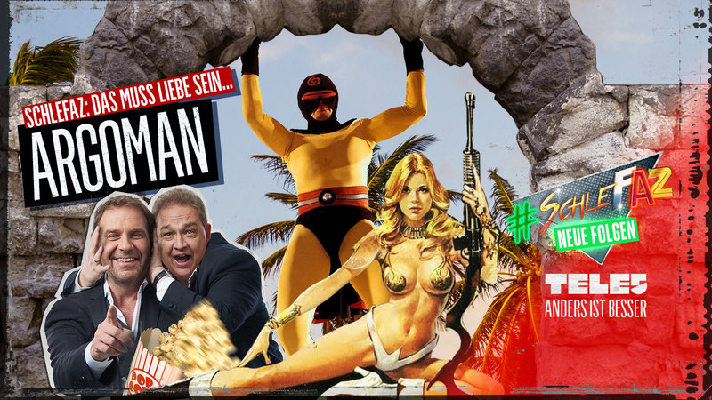 Auch Scotland Yard bleibt nicht vor miesen Filmen verschont. Besonders stümperhaft ist die Italo-Avenger-Version „Argoman - Der phantastische Supermann“. Aber: Endlich ein Superheld mit Sex-Appeal! Die Frauen fahren voll ab auf den geilen Typen im gelben Strampelanzug. Dazu Quietsch-Farben und Sixties-Dudelmusik - Fertig ist der perfekte SchleFaZ für das Chief-Inspector-Film-Duo Kalkofe und Rütten. – Bild: TELE 5 Auch Scotland Yard bleibt nicht vor miesen Filmen verschont. Besonders stümperhaft ist die Italo-Avenger-Version „Argoman - Der phantastische Supermann“. Aber: Endlich ein Superheld mit Sex-Appeal! Die Frauen fahren voll ab auf den geilen Typen im gelben Strampelanzug. Dazu Quietsch-Farben und Sixties-Dudelmusik - Fertig ist der perfekte SchleFaZ für das Chief-Inspector-Film-Duo Kalkofe und Rütten. – Bild: TELE 5
