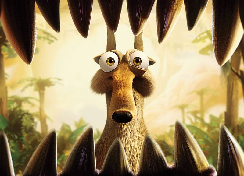 Sieht sich schon im Dinomagen landen: Scrat das Säbelzahn-Eichhörnchen – Bild: SRF/​Twentieth Century Fox Film Corporation