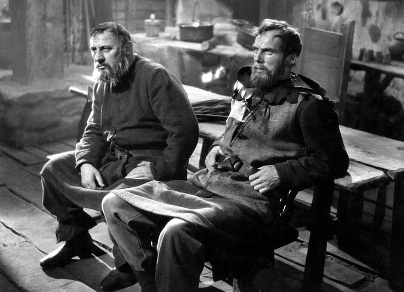 Planen den Widerstand: Heinrich Gretler als Landammann Stauffacher, Robert Troesch als sein Bruder Heinrich – Bild: SRF/Praesens Film Planen den Widerstand: Heinrich Gretler als Landammann Stauffacher, Robert Troesch als sein Bruder Heinrich – Bild: SRF/Praesens Film