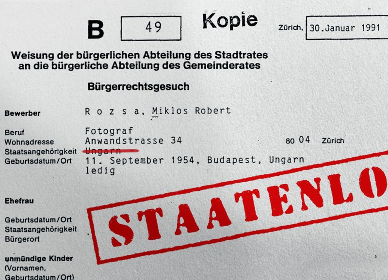 40 Jahre staatenlos: Alle Einbürgerungsgesuche von Klaus Rózsa wurden in Zürich abgelehnt – Bild: SRF/​Ariadnefilm GmbH/​Erich Schmid