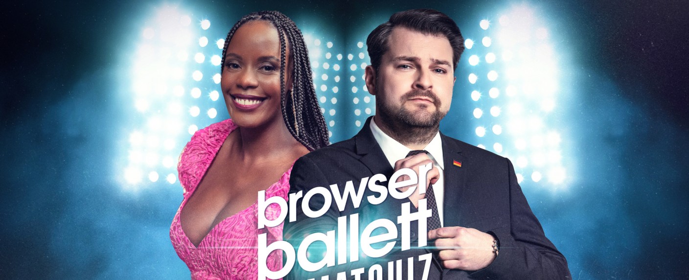 „Browser Ballett Heimatquiz“: ZDFneo startet satirische Quizshow – Anna Dushime und Schlecky Silberstein stellen „Fragen, die das Land wirklich bewegen oder bewegen sollten“ – Bild: Steinberger Silberstein GmbH