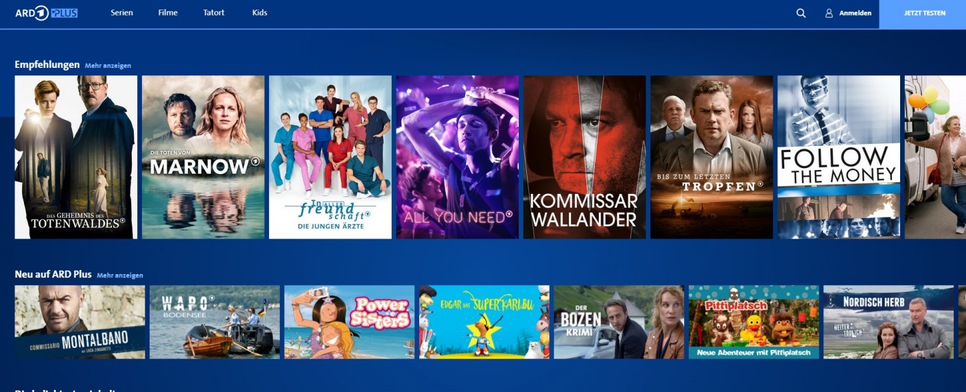 Streamingangebot ARD Plus ab sofort als eigenständige App verfügbar – Von „Raumpatrouille“ über „Tatort“ bis „Das Geheimnis des Totenwaldes“ – Bild: ARD Plus/​Screenshot