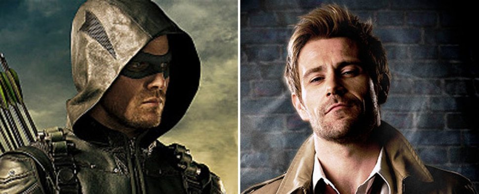 Bald vereint: Stephen Amell als Arrow und Matt Ryan als Constantine – Bild: Warner Bros. TV